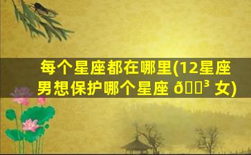 每个星座都在哪里(12星座男想保护哪个星座 🐳 女)